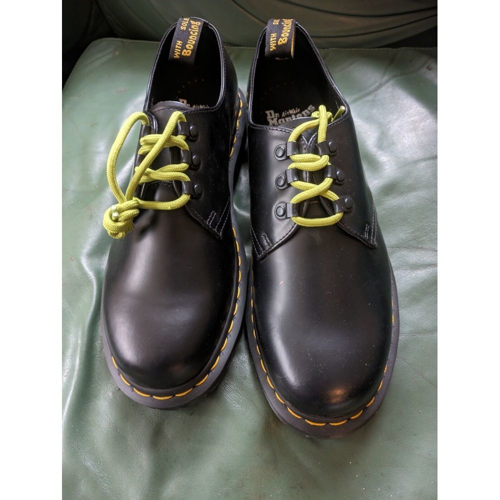 Dr Martens 1461 Women’s Size‎ 9 US Smooth Black and Green Leather Shoe 3 Eye
